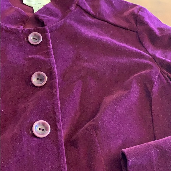Talbots plum velvet blazer Sz 8 - Picture 3 of 7